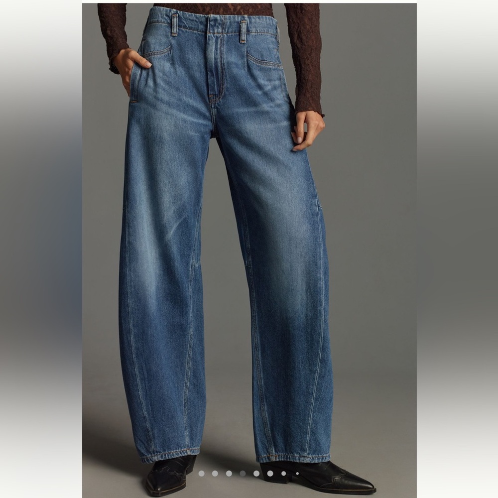 Anthropologie Blue Wide-Leg Jeans